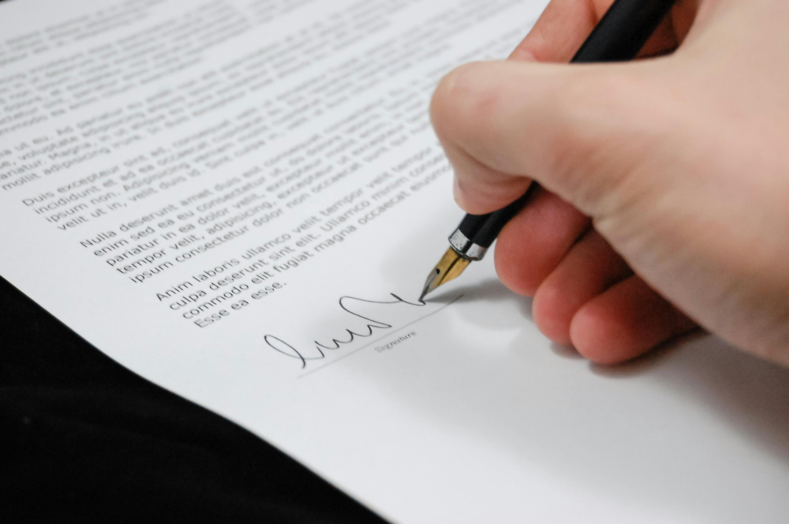 Reviewing and signing legal documents